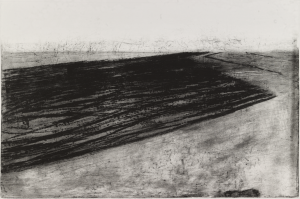 Maria Smolyaninova. Land. 2021. From the series “The eternal landscape”. Paper, etching, dry point, 60×90 cm.